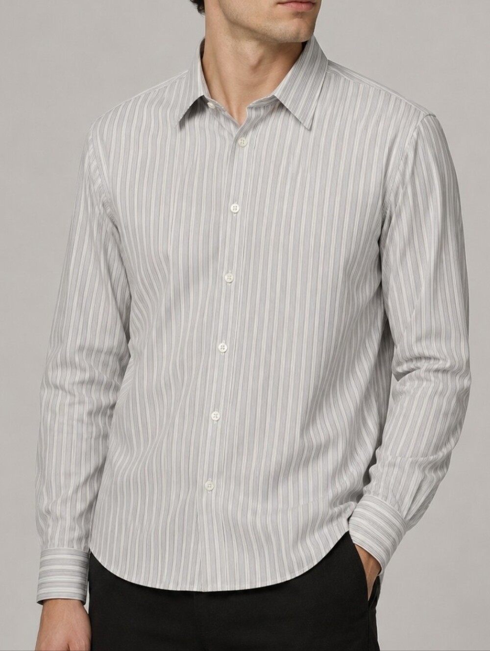 John Varvatos 100% Cotton Striped Button Down Shirt